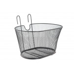 Košík na riadidlá - oválny, háčik, s výrezom - čierny